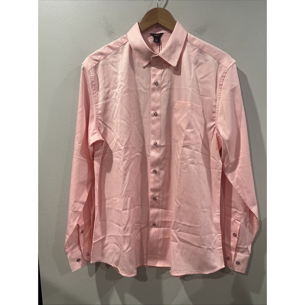 Pink‎ Button Down Dress Shirt Men's Size Small Tabata